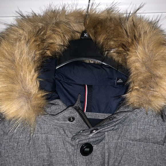 Tommy Hilfiger Long Snorkel Coat Heather Gray XL - Picture 3 of 6